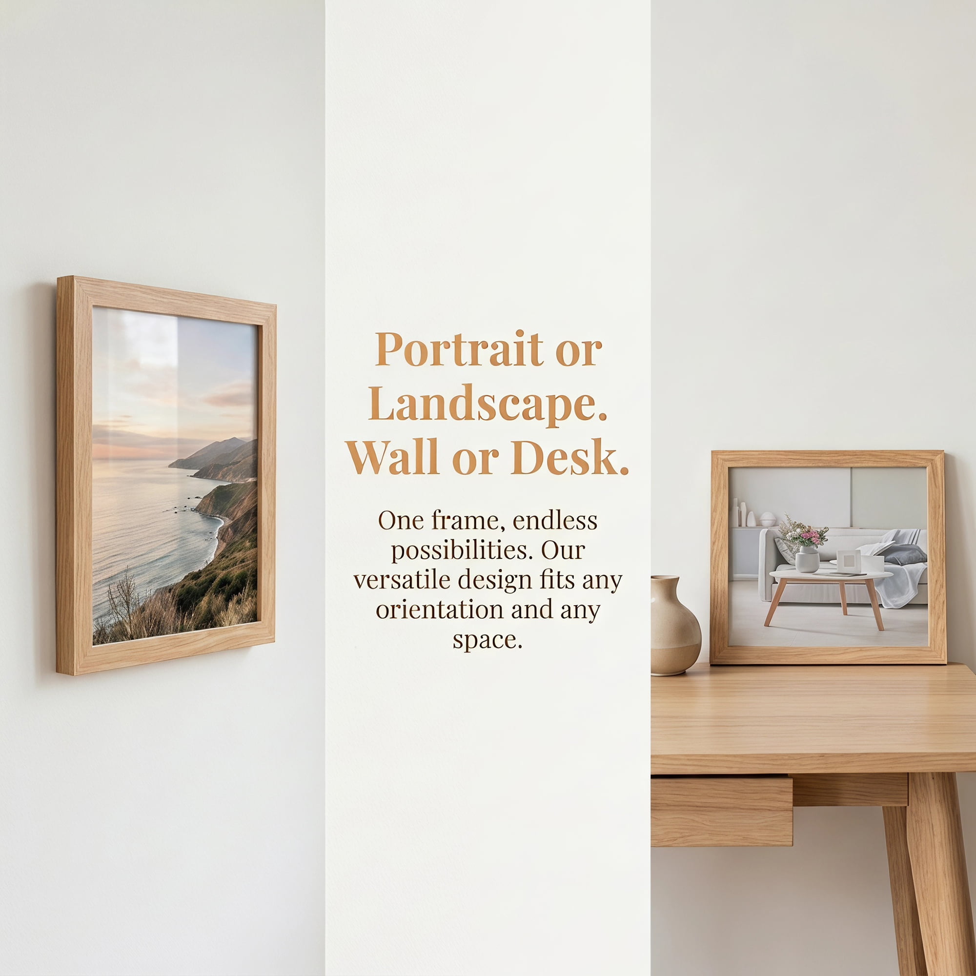 Unique Bargains Classic Wood Wall Mounting Picture Frame Natural Wood Color 4" x 6"