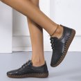 thumbnail image 1 of Zapatos casuales de punta redonda con suela blanda y tacón plano con cordones de color sólido para mujer, zapatos individuales Wmkox8yii  FOPL1907, 1 of 7