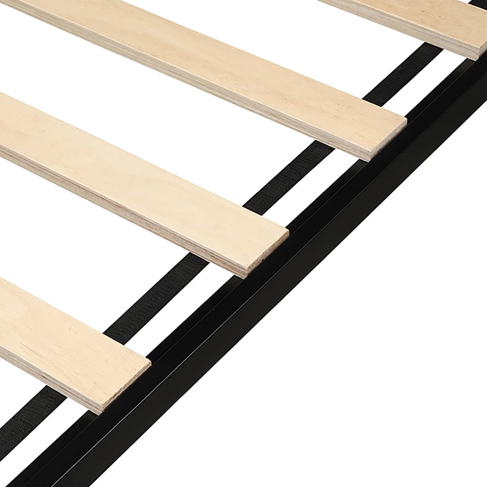 Kepooman Twin Size Metal Bed Frame with Headboard & Wood Slats Kepooman Twin Size Metal Bed Frame with Headboard & Wood Slats