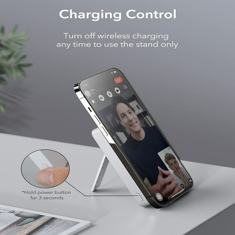 ESR Magnetic Wireless Charger Power Bank, 5000mAh Wireless Battery Fast  Charger Stand with USB-C Cable for MagSafe Compatible with15/15 Plus/15  Pro/15 Pro Max and iPhone 14/13/12 Series, White 