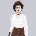 thumbnail image 2 of Blusas de fiesta con mangas abullonadas victorianas medievales renacentistas góticas punk para mujer Sunnimix Blusa medieval renacentista, 2 of 8