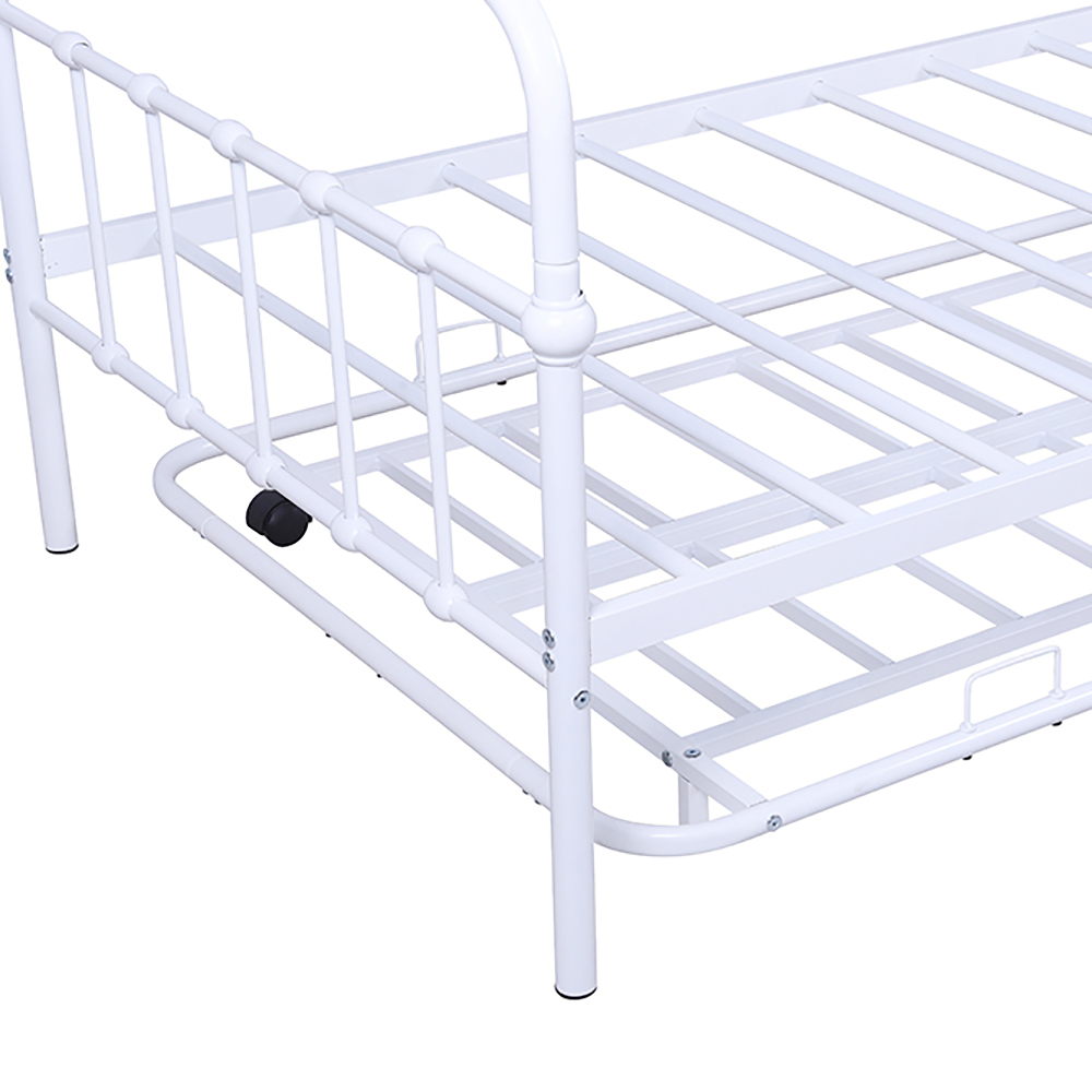 Kepooman White Modern Metal Frame Daybed with Trundle Kepooman White Modern Metal Frame Daybed with Trundle