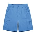 thumbnail image 5 of Hiking Shorts for Women Lightweight Elastic Waist Knee Length Cargo Shorts Golf Casual Summer Bermuda Short Blue L, 5 of 6