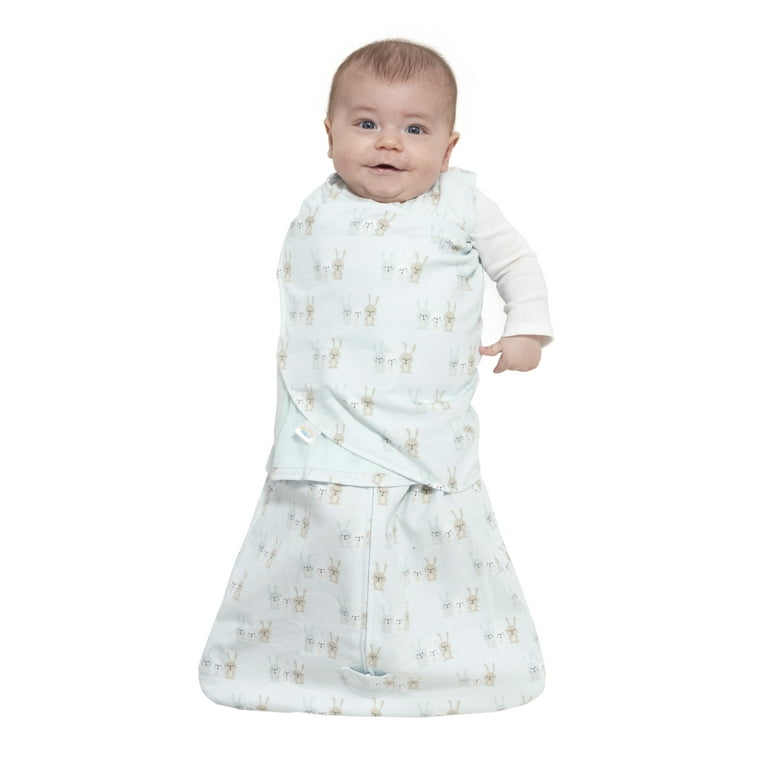 HALO SleepSack Swaddle 100 Cotton 3 Bunnies Baby Blue Small
