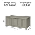 thumbnail image 2 of Uforic 120 Gallon Large Resin Deck Box, Lockable Outdoor Storage Boxes ,Waterproof, Light Brown, 2 of 8