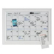 Quartet Home D?cor Magnetic Dry-Erase Calendar, 17" x 23", White Wood Frame