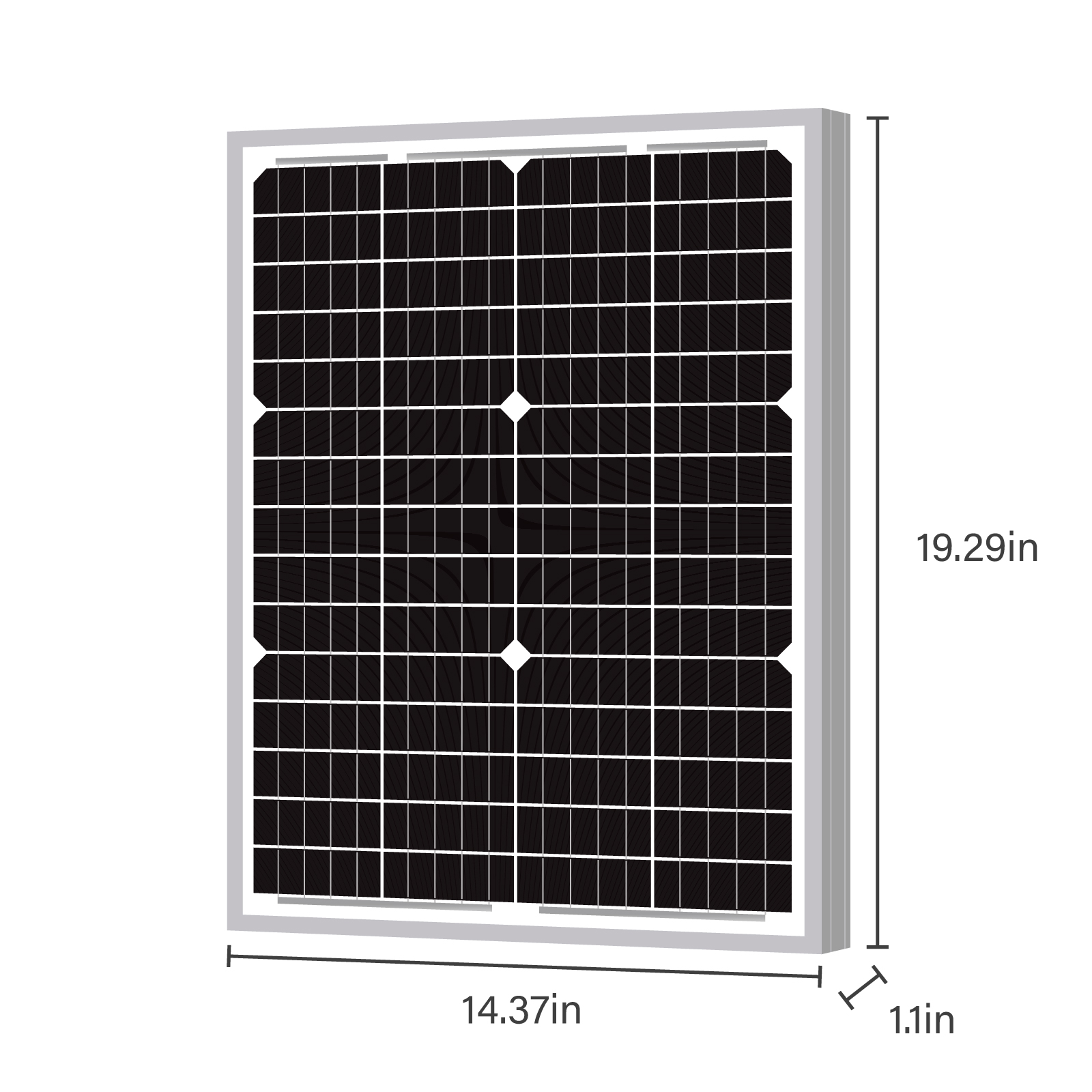 Newpowa 30W 24V Solar Panel High-Efficiency Monocrystalline 24V PV Module Designed for 24V Off Grid System, Charge Your Battery of RV, Boat, Camper, Trailer, Gate Opener