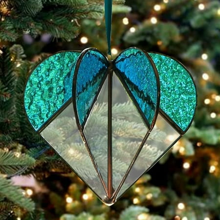 

Heiheiup Wedding Ornaments Living Decoration Love Room Multi-faceted Bedroom Rainbow Pendant Home Decor Hummingbird Stained Glass Pattern