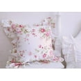 thumbnail image 7 of Rose Floral Euro Shams Ruffle Pillow Shams Pillow Covers 26x26 inches 2-Pack, Vintage Cotton Pillow Covers Farmhouse French Country Pillowcases Zipper Clousure(Shabby Rose, 26x26), 7 of 7