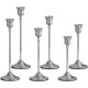 thumbnail image 1 of Juego de Candelabros de Metal, Porta Velas Decoración de Mesa Moderno y Simple, Adornos de Decoración de Ambiente para Fiestas de Bodas, Halloween, Navidad y San Valentín. (6, Plata), 1 of 15