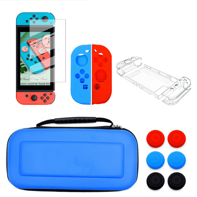 DAMAIE The Protective Case Compatible With Nintendo Switch Can Carry A 9-In-1-Pocket Switch Protective Cover Protective Cover Hd Switch Screen Protector Thumb Grip Cover.
