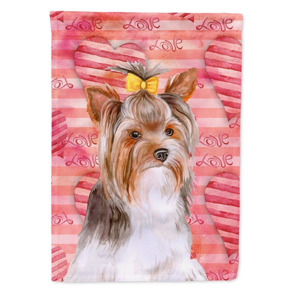Carolines Treasures BB9810GF Yorkshire Terrier No. 2 Love Flag - Garden Size