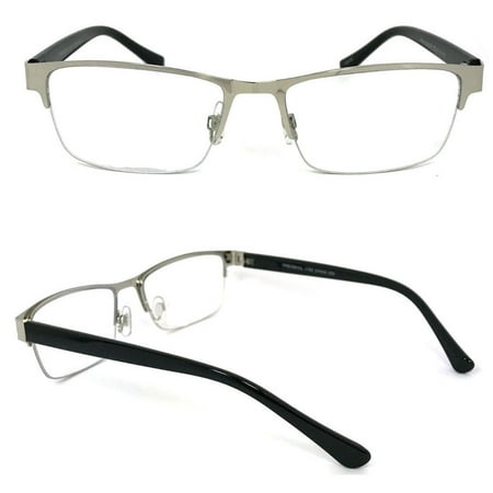 1 Pair Metal Rectangular No Line Progressive Trifocal Clear Lens Reading Glasses - Better Then Bi-Focal bifocal Reader