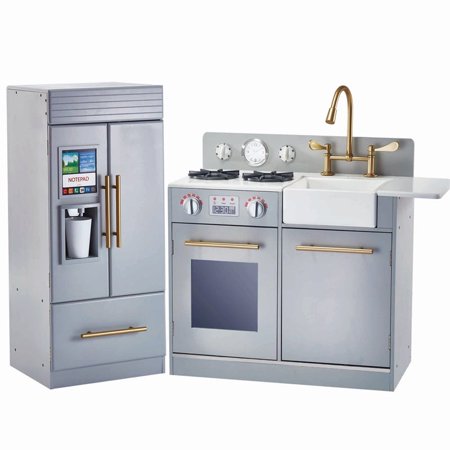 Rosebery Kids Play Kitchen With Ice Maker Function In Gray Walmart