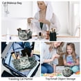 thumbnail image 2 of Bolsa de maquillaje Openhahaha con cordón gris atigrado con forma de gato, 2 of 9