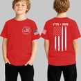 thumbnail image 2 of lnmuld Independence Day Kids Patriotic 250th Anniversary Short Sleeve T-Shirt 1776-2026 Print Tee for 4th of July Daily Wear Color:Red,Size:4-5 Years, 2 of 4