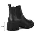 thumbnail image 3 of Pennysue Women's Platform Chelsea Booties Black Round Toe Ankle Boots Size 6, 3 of 7
