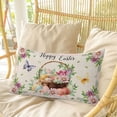 thumbnail image 4 of Easter Eggs Pillow Covers, Linen Long Throw Pillow Case, Watercolor Eggs Flowers Butterfly Spring Beige Holiday Pillow Protector Decorative Cushion Cover for Living Room/Bedroom 12" x 20", 4 of 8