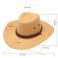 thumbnail image 3 of DondPO Western Cowgirl Hat Men Women Cowboy Hat Cap Wide Sunhat Winter Cowboy Hat Straw Cowboy Clearance！, 3 of 5