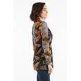 thumbnail image 2 of Women's Multicolor Leaf Printed Long Sleeve Cowl Neck Tunic Top, 2 of 4