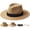 Black+white Ribbon, variant on Panama Hat Sun Hats for Women Men Wide Brim Fedora Straw Beach Hat UV UPF 80+
