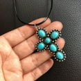 thumbnail image 6 of Vintage Gothic Turquoise Collar Necklace Handmade Pendant Necklace Clavicle Chain Choker Streetwear Jewelry, 6 of 9