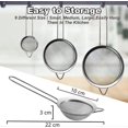 thumbnail image 4 of Fine Mesh Strainers with Durable Mesh and Sturdy Handle, Excellent for Sifting Dry Ingredients, Flour, Pastas, Rice, Tea 10cm, 4 of 4