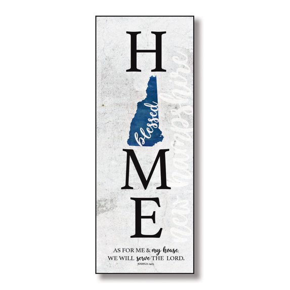 Dexsa New Hampshire Home Wood Plaque with Inspiring Quote 6 inx 15 3/4 in - Hangs on Wall