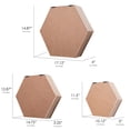 thumbnail image 7 of American Art Decor Honeycomb Floating 3-Piece Wood Wall Shelves Set, Brown - 14.9" H x 17.1" L x 4" D, 7 of 7