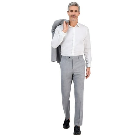 Tallia Mens Classic fit Dress Pants 36 / 30 Light Grey Solid