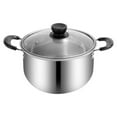 thumbnail image 1 of Stainless Steel Cookware Cooking Soup Pots Milk Pot Dish Stew Pan With Glass Lid, 1 of 9
