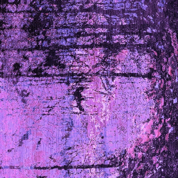 Ahgly Company Indoor Square Oriental Purple Industrial Area Rugs, 7' Square