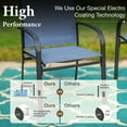 thumbnail image 3 of MF Studio 5-Piece Outdoor Patio Dining Set with Metal Steel Square Table & Textilene Chairs for 4-Person, Black & Blue, 3 of 12