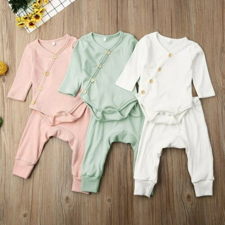 

Infant Baby Boy Girl Tops Romper +Long Pants Outfits Pajamas Clothes Set