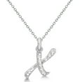 thumbnail image 1 of Personalized Diamond Script Letter Initial Necklace in 14k White Gold, 1 of 2