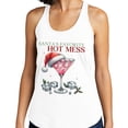thumbnail image 2 of Santa's Favorite Hot Mess Tank Top Fitted Racerback Women's Large White, 2 of 5