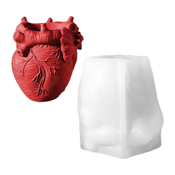 Human Heart Silicone Flowerpot Mold Heat Resistant for Making Candle Cup Soap