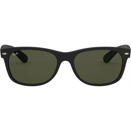 Ray-Ban Rb2132 New Wayfarer Square Sunglasses Rubber Black/G-15 Green 55 Millimeters