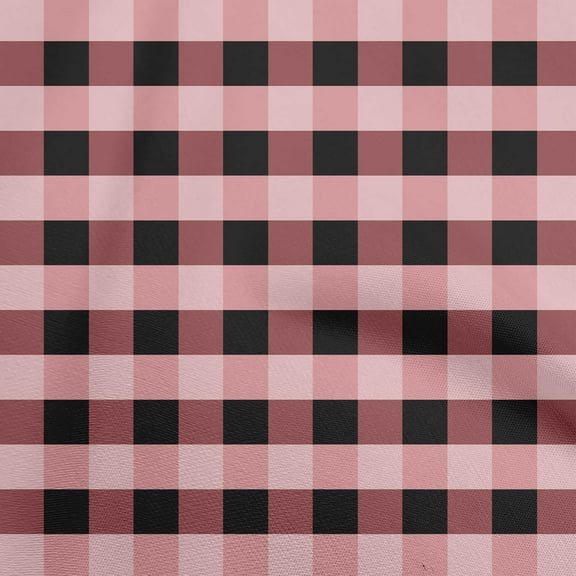 oneOone Polyester Spandex Dark Rose Brown Fabric Check Craft Projects Decor Fabric Printed By The Yard 56 Inch Wide