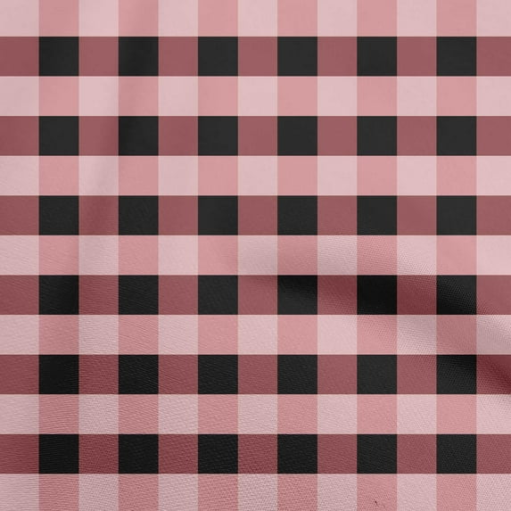 oneOone Cotton Jersey Dark Rose Brown Fabric Check Craft Projects Decor Fabric Printed By The Yard 58 Inch Wide