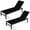 Black, variant on Costway 2 PCS 6-Position Lounge Chair Chaise Aluminium Adjust Recliner Grey