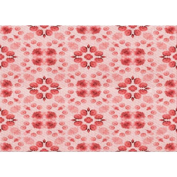 Ahgly Company Machine Washable Indoor Rectangle Transitional Red Area Rugs, 2' x 3'