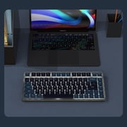 ATTACK SHARK Low Profile Mechanical Keyboard 75%,BT5.0/2.4G/Cable,PBT,White Backlit-Red Switch