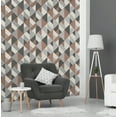 thumbnail image 5 of Brewster Delano Copper Structured Geo Wallpaper, 5 of 7
