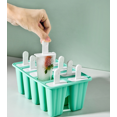 thumbnail image 2 of Moldes para paletas, moldes para paletas de silicona, moldes para paletas, moldes para paletas reutilizables, bricolaje, reutilizables para alimentos para bebés, jugo, yogur, 12 rejillas (verde) JAMW Sencillez, 2 of 5