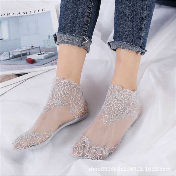 Calcetines de encaje para mujer, calcetines náuticos, calcetines cortos para mujer, calcetines de boca baja para mujer, calcetines de encaje de estilo japonés, calcetines náuticos,