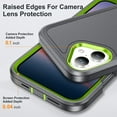thumbnail image 4 of ELEHOLD for iPhone 17 Rugged Protective Case Multi Layer Shockproof Hidden Kickstand Hybrid Silicone Hard PC Cover for iPhone 17,Gray+Green, 4 of 9