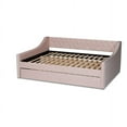thumbnail image 5 of Baxton Studio Raphael Modern and Contemporary Pink Velvet Fabric Upholstered Full Size Daybed with Trundle, 5 of 7