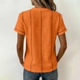 thumbnail image 4 of WHEANG Women's Stitch Detail T-Shirt â Short Sleeve Daily Wear Casual Womens T Shirts Button Neck Soft Cotton Blend Loose Fit Basic Tee Trendy Tops for Women(Orange Size S) Summer Sales Under $8, 4 of 5