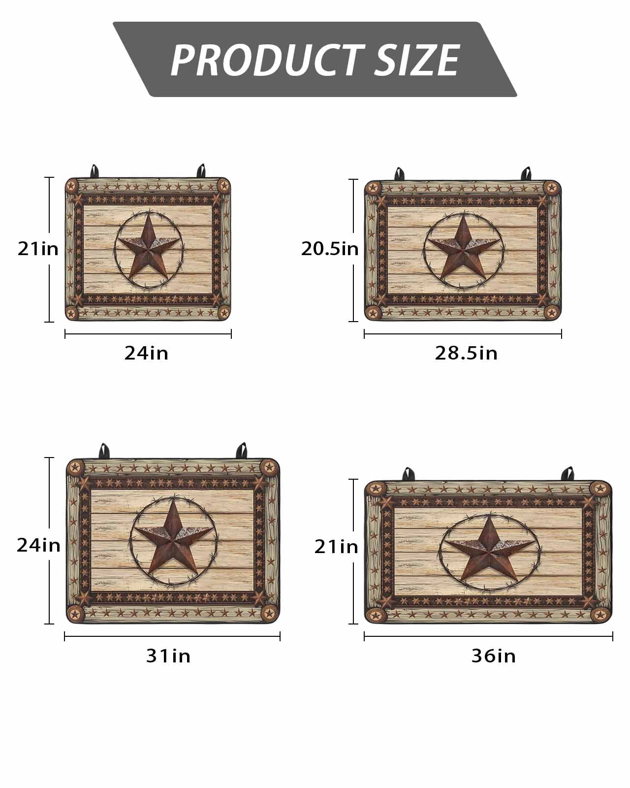Stove Top Covers for Electric Stove, Texas Star Brown Glass Stovetop Cover Protector, Country Star Rustic Vintage Wooden Induction Cooktop Protector Oven Mat for Kitchen Countertop 24"x21"